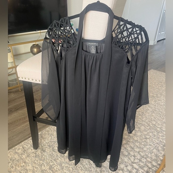 LIKE NEW MM Miss Me Couture Black Cocktail Dress with Belt, Medium - Picture 1 of 5